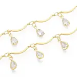 Brass Glass Scalloped Bar Chains