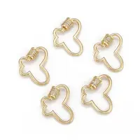 Brass Micro Pave Cubic Zirconia Screw Carabiner Lock Charms