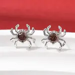 Spider Brass Micro Pave Cubic Zirconia Stud Earrings