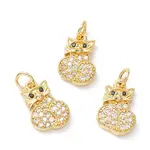 Brass Micro Pave Clear Cubic Zirconia Pendants