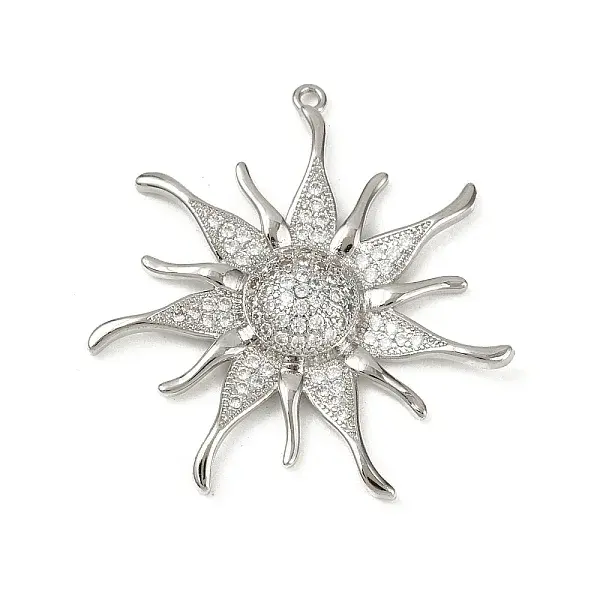 Brass Micro Pave Cubic Zirconia Pendants