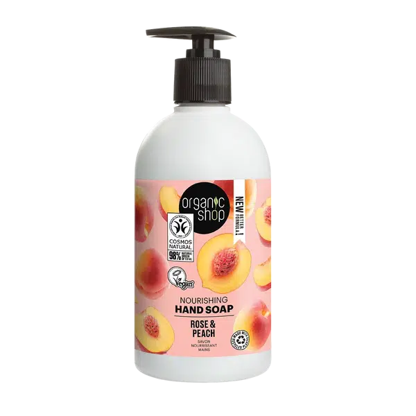 ORGANIC SHOP Vyživující mýdlo na ruce Růže a broskev 500 ml