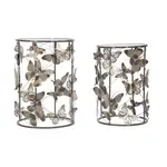 KONFERENČNÍ STOLEK, šedá, barvy zlata, kov, sklo, 41,3x55/35x50,3 cm