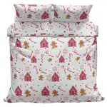 Povlečeme vše Bavlněné povlečení Domečky červené 140x200, 70x90 cm