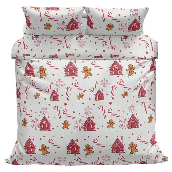 Povlečeme vše Bavlněné povlečení Domečky červené 140x200, 70x90 cm