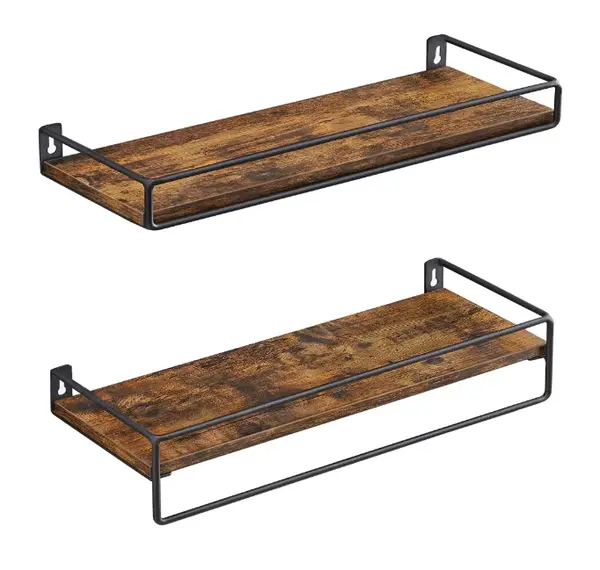 Nástenné police TAYLOR hnedé, sada 2ks