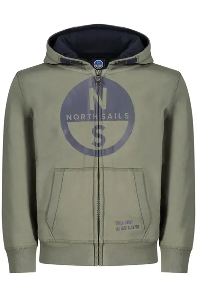 NORTH SAILS CHILDREN&#39;S GREEN ZIP-UP SWEATSHIRT