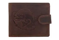 Mercucio peněženka světlehnědá embos vzor 7 štika s udicí