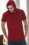 T9570 DEWBERRY HOODED MEN'S T-SHIRT-BURGUNDY