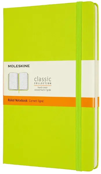 Zápisník Moleskine - tvrdé desky, L, linkovaný - limetka