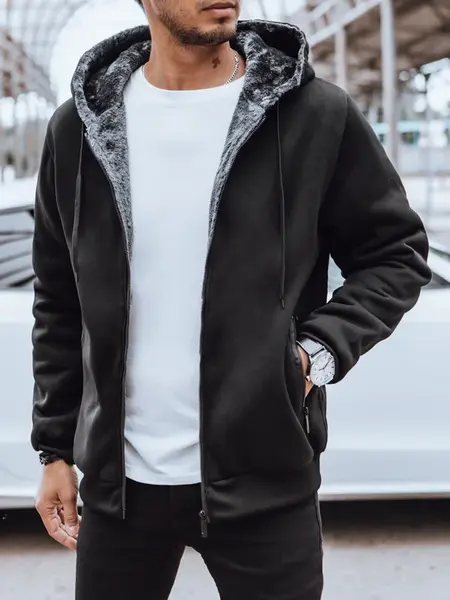Pánská mikina na zip Barva černá DSTREET