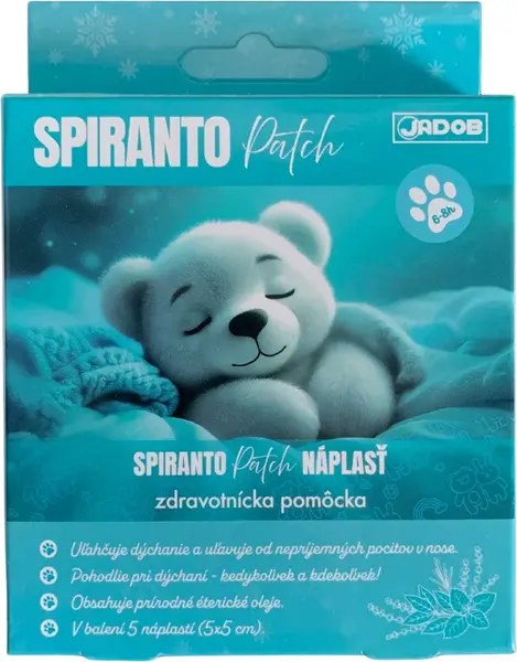 SPIRANTO Patch náplasť na uvoľnenie nosa a nosových dutín (5 x 5 cm)