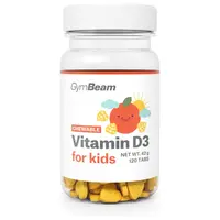 GymBeam ŽVÝKACÍ VITAMIN D3 - 120 TAB - POMERANČ Vitamíny pro děti, , velikost