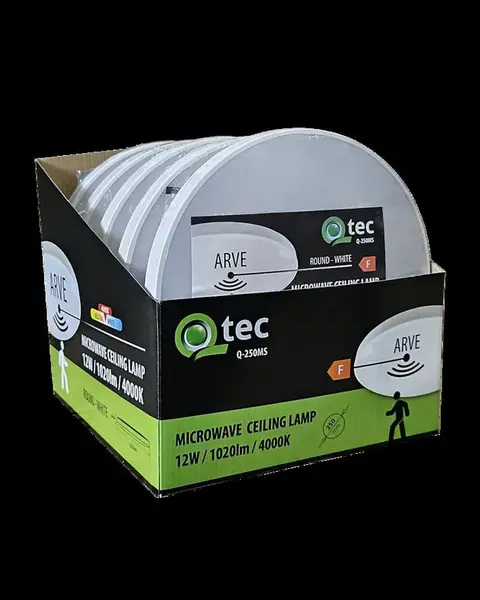 SVÍTIDLO QTEC Q-250MS ARVE 12W 4000KWHITE SENSOR