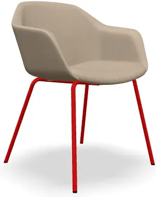 LD SEATING Konferenční křeslo RIVA, RI-03-N14, signální červená podnož