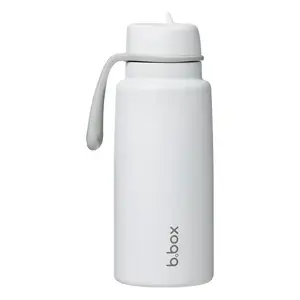B.BOX Nerezová termolahev s brčkem 1l - white out