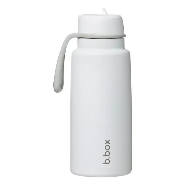 B.BOX Nerezová termolahev s brčkem 1l - white out