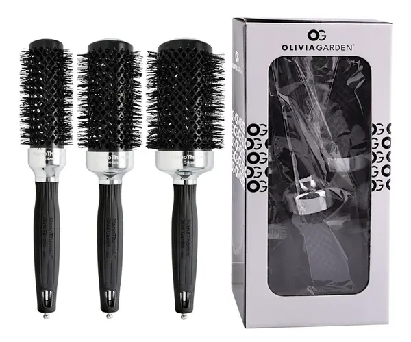 Dárková sada kulatých kartáčů na vlasy Olivia Garden Eclipse Nanothermic Thermal + dárek zdarma