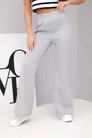 Kesi Włoski Dámske nohavice maslo s rozšírenou nohavicou šedé