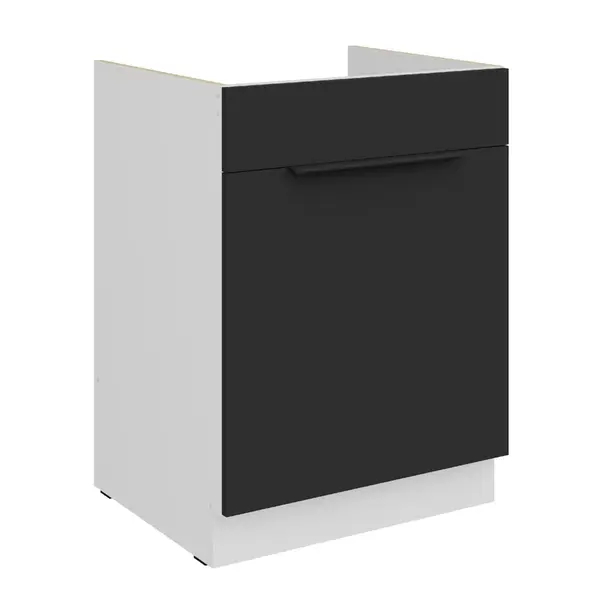 Spodní skříňka pod dřez Aria 60 ZL 1S BB - Premium Box Barva korpusu: Bílá, Barva dvířek: BL - Black AFM