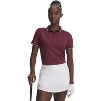 Under Armour DRIVE JACQUARD POLO Dámske tričko na golf, vínová, veľkosť S