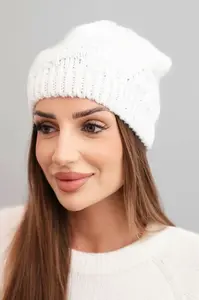 Dámska zimná vlnená čiapka Kesi K460 biela