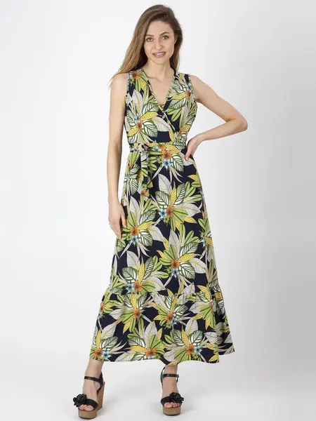 PERSO Woman's Long light women's dress with a floral motif
