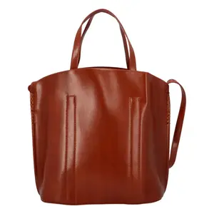 Prostorná pevná kabelka Lux, hnědá