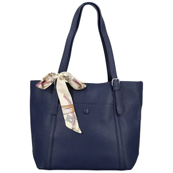 Stylová dámská koženková kabelka na rameno Finlay, tmavě modrá