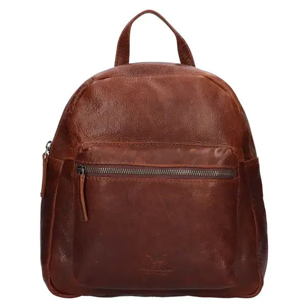 Dámsky kožený trendy batoh Mustang Anne - hnedá