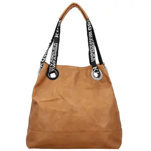 Módní dámská koženková kabelka na rameno Žanet, hnědá