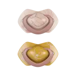 CANPOL BABIES Cumlík silikónový symetrický Light touch GOLD 18m+ ružový 2 ks