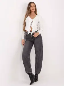 Jednobarevná halenka s dlouhým rukávem