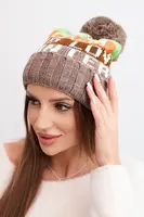 Dámska zimná čiapka s veľkým brmbolcom