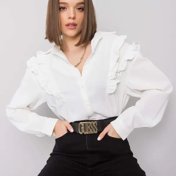 Ecru košile s volány Layla OCH BELLA