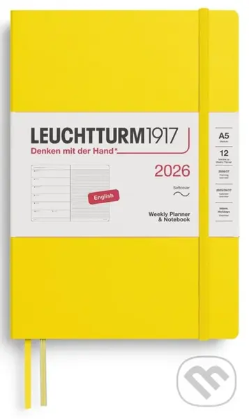 Weekly Planner & Notebook 2026 Medium (A5) Lemon,Weekly Planner & Notebook 2026 Medium (A5) Lemon