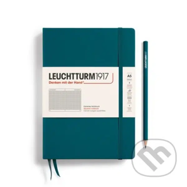 Leuchtturm1917 Zápisník Pacific Green Medium A5 čtverečkovaný
