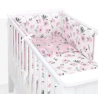 Mantinel s obliečkami do postieľky, 3D sada Bavlna, Ruža, púdrová/ecru, 135x100 cm