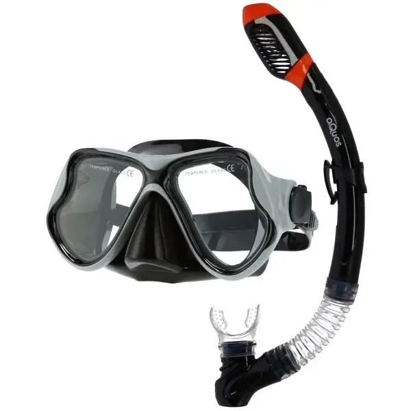 AQUOS BURI SHARK Šnorchlovací set, sivá, veľkosť