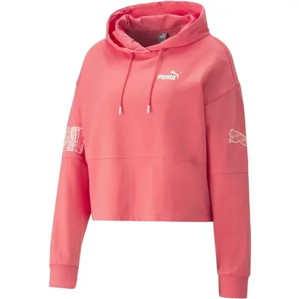 Puma POWER COLORBLOCK SUMMER HOODIE Dámska mikina, lososová, veľkosť