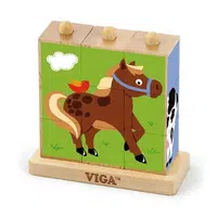 VIGA FARMA Drevené puzzle, mix, veľkosť