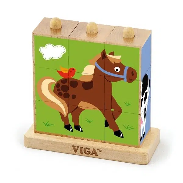 VIGA FARMA Drevené puzzle, mix, veľkosť