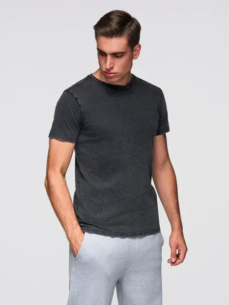 Ombre Men's T-shirt with wash effect - black