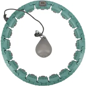 HMS FH04 Masážna hula hop obruč so závažím a počítadlom, tmavo zelená, veľkosť