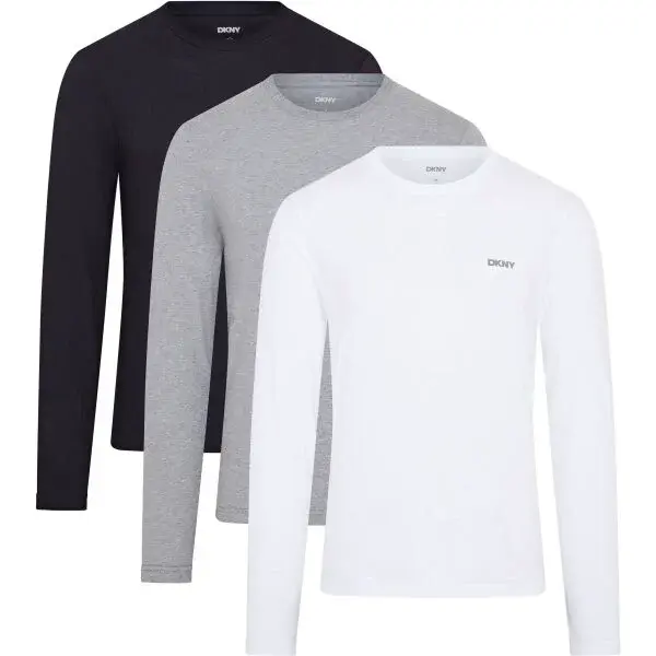 DKNY WARRIORS Pánske tričko s dlhým rukávom, biela, veľkosť