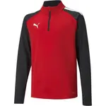 Puma TEAMLIGA 1/4 ZIP TOP JR Detská futbalová mikina, červená, veľkosť
