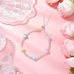 Dyed Natural Selenite & Glass Seed Round Beaded Phone Hand Strap Chains