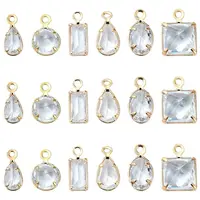 20Pcs Brass Cubic Zirconia Charms