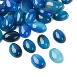 Dyed Oval Natural Blue Agate Cabochons