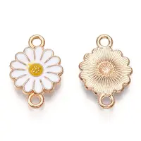 Zinc Alloy Enamel Sunflower Connector Charms